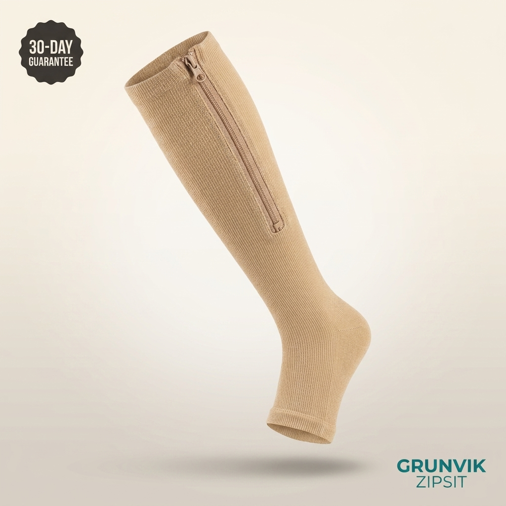 ZipSit easy-on compression sock with a side zipper