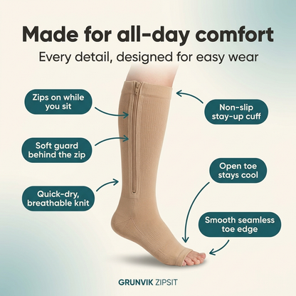 ZipSit™ | Compression Socks